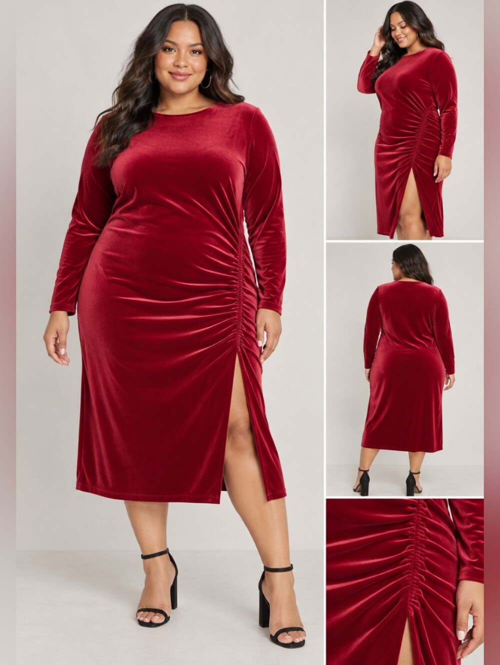 π 2/$15 Old Navy Red Sheath Long Sleeve Dress